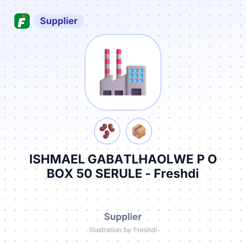 ISHMAEL GABATLHAOLWE P O BOX 50 SERULE – summary card, no photo uploaded yet