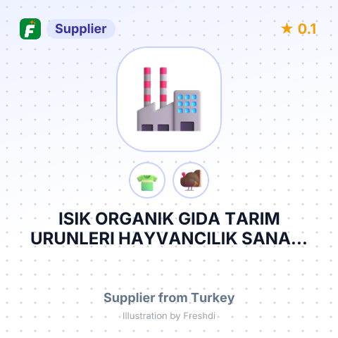 ISIK ORGANIK GIDA TARIM URUNLERI HAYVANCILIK SANAYI VE DIS TICARET A S – summary card, no photo uploaded yet