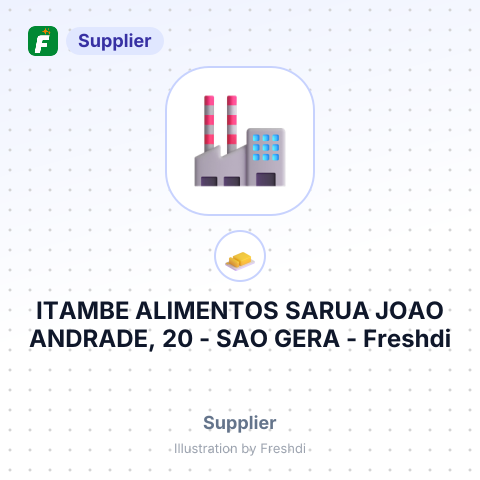 ITAMBE ALIMENTOS SARUA JOAO ANDRADE, 20 - SAO GERA – summary card, no photo uploaded yet