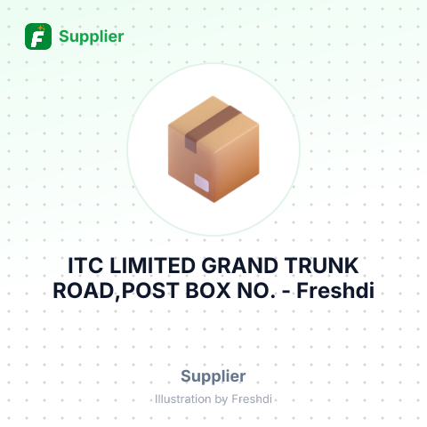 ITC LIMITED GRAND TRUNK ROAD,POST BOX NO. – summary card, no photo uploaded yet