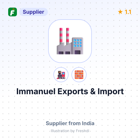 Immanuel Exports & Import – summary card, no photo uploaded yet