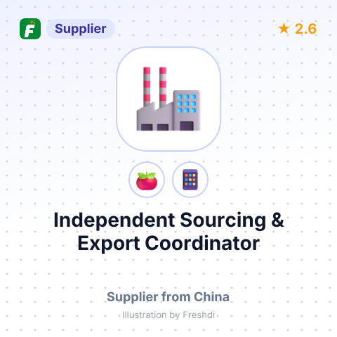 Independent Sourcing & Export Coordinator – summary card, no photo uploaded yet