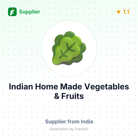 Indian Home Made Vegetables & Fruits  – summary card, no photo uploaded yet