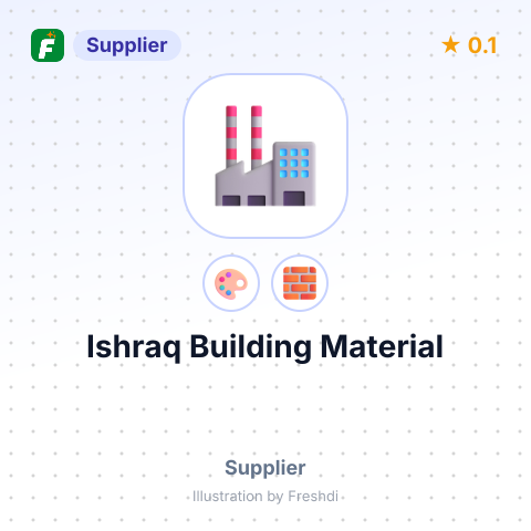 Ishraq Building Material – summary card, no photo uploaded yet