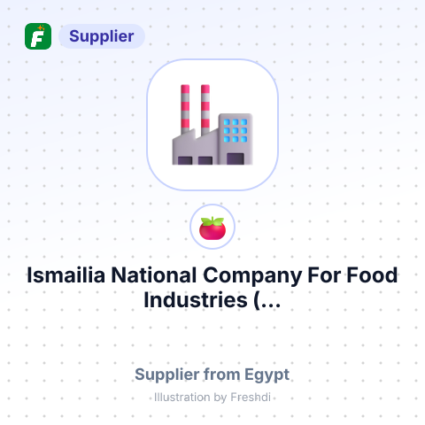 Ismailia National Company For Food Industries (... – summary card, no photo uploaded yet