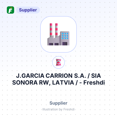 J.GARCIA CARRION S.A. / SIA SONORA RW, LATVIA / – summary card, no photo uploaded yet