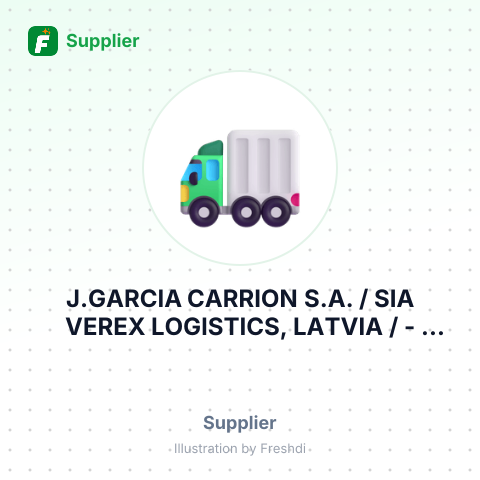 J.GARCIA CARRION S.A. / SIA VEREX LOGISTICS, LATVIA / – summary card, no photo uploaded yet