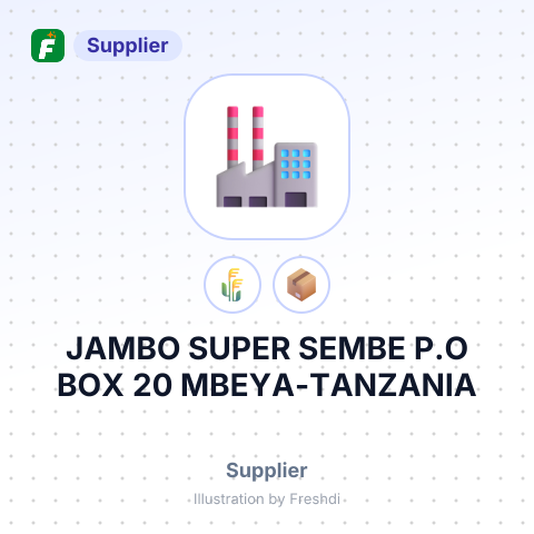 JAMBO SUPER SEMBE P.O BOX 20 MBEYA-TANZANIA – summary card, no photo uploaded yet
