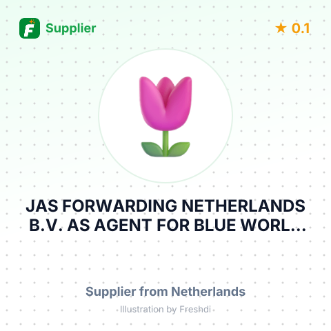 JAS FORWARDING NETHERLANDS B.V. AS AGENT FOR BLUE WORLD LINE – summary card, no photo uploaded yet