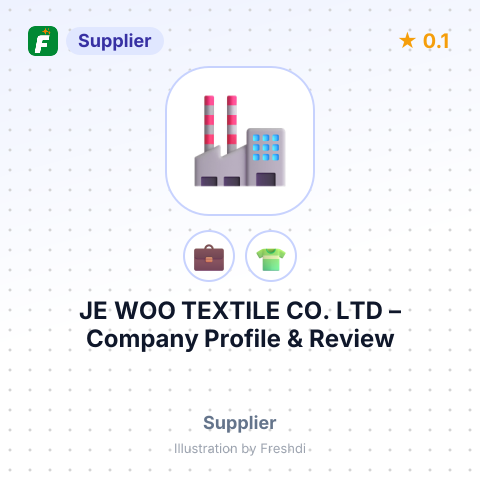 JE WOO TEXTILE CO., LTD – summary card, no photo uploaded yet