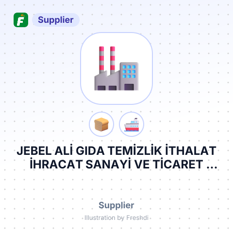 JEBEL ALİ GIDA TEMİZLİK İTHALAT İHRACAT SANAYİ VE TİCARET LİMİTED ŞİRKETİ – summary card, no photo uploaded yet