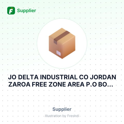 JO DELTA INDUSTRIAL CO JORDAN ZAROA FREE ZONE AREA P.O BOX – summary card, no photo uploaded yet