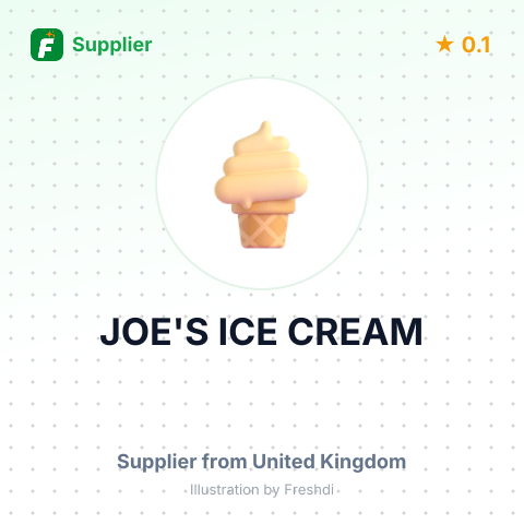 JOE'S ICE CREAM – summary card, no photo uploaded yet