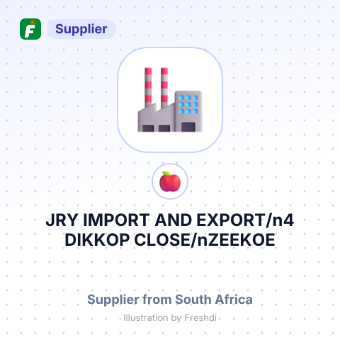 JRY IMPORT AND EXPORT/n4 DIKKOP CLOSE/nZEEKOE VLEI/nCAPE TOWN/nSOUTH AFRICA – summary card, no photo uploaded yet