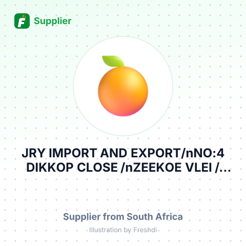 JRY IMPORT AND EXPORT/nNO:4 DIKKOP CLOSE /nZEEKOE VLEI /nCAPETOWN /nSOUTH AFRIC – summary card, no photo uploaded yet