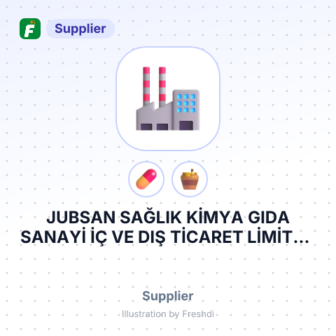 JUBSAN SAĞLIK KİMYA GIDA SANAYİ İÇ VE DIŞ TİCARET LİMİTED ŞİRKETİ – summary card, no photo uploaded yet