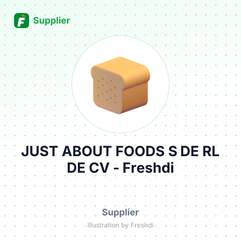 JUST ABOUT FOODS S DE RL DE CV – summary card, no photo uploaded yet