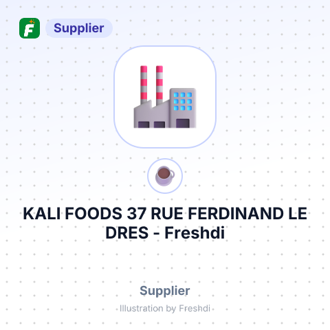KALI FOODS 37 RUE FERDINAND LE DRES – summary card, no photo uploaded yet