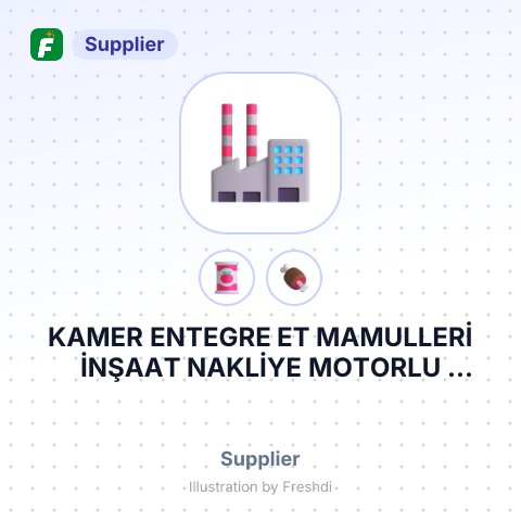 KAMER ENTEGRE ET MAMULLERİ İNŞAAT NAKLİYE MOTORLU TAŞITLAR TURİZM AKARYAKIT İMALAT SANAYİ VE TİCARET ANONİM ŞİRKETİ – summary card, no photo uploaded yet