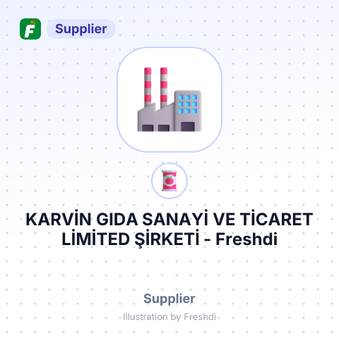 KARVİN GIDA SANAYİ VE TİCARET LİMİTED ŞİRKETİ – summary card, no photo uploaded yet