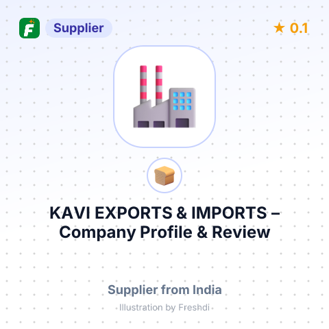 KAVI EXPORTS & IMPORTS – summary card, no photo uploaded yet