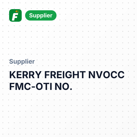 KERRY FREIGHT NVOCC FMC-OTI NO. – summary card, no photo uploaded yet