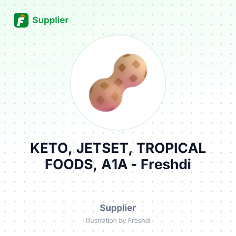 KETO, JETSET, TROPICAL FOODS, A1A – summary card, no photo uploaded yet