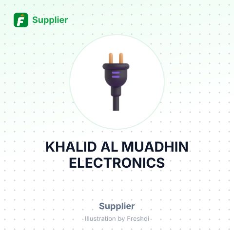 KHALID AL MUADHIN ELECTRONICS – summary card, no photo uploaded yet