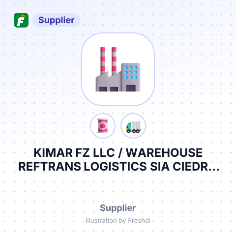 KIMAR FZ LLC / WAREHOUSE REFTRANS LOGISTICS SIA CIEDRI , LATVIA – summary card, no photo uploaded yet