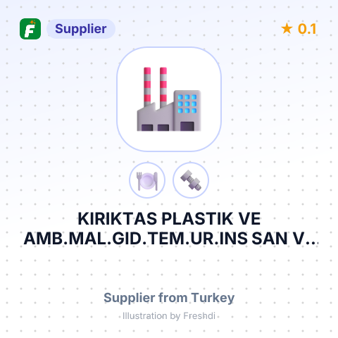 KIRIKTAS PLASTIK VE AMB.MAL.GID.TEM.UR.INS SAN VE TIC LTD STI – summary card, no photo uploaded yet