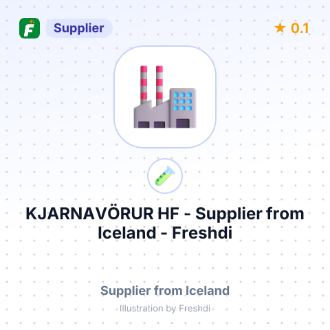 KJARNAVÖRUR HF – summary card, no photo uploaded yet