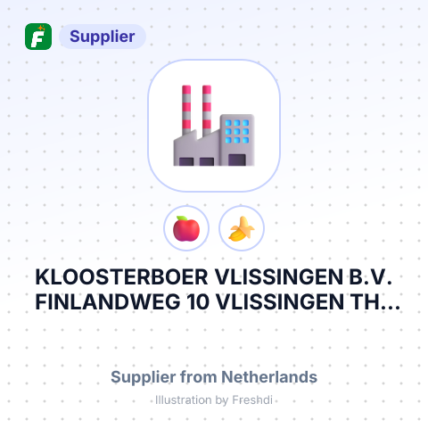 KLOOSTERBOER VLISSINGEN B.V. FINLANDWEG 10 VLISSINGEN THE NETHERLANDS – summary card, no photo uploaded yet