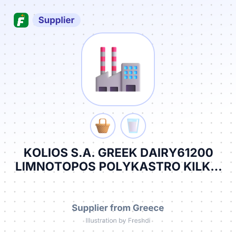 KOLIOS S.A. GREEK DAIRY61200 LIMNOTOPOS POLYKASTRO KILKIS GREECE – summary card, no photo uploaded yet