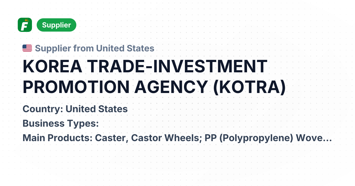 KOREA TRADE-INVESTMENT PROMOTION AGENCY (KOTRA) | 1994 Established, PP ...