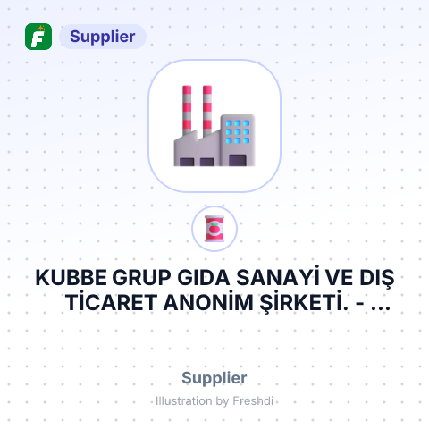 KUBBE GRUP GIDA SANAYİ VE DIŞ TİCARET ANONİM ŞİRKETİ. – summary card, no photo uploaded yet