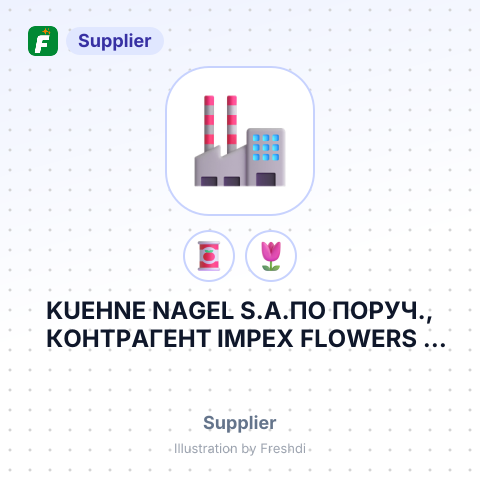 KUEHNE NAGEL S.A.ПО ПОРУЧ., КОНТРАГЕНТ IMPEX FLOWERS – summary card, no photo uploaded yet