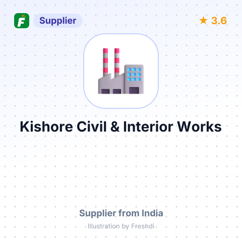 Kishore Civil & Interior Works – summary card, no photo uploaded yet