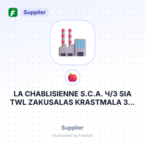 LA CHABLISIENNE S.C.A. Ч/З SIA TWL ZAKUSALAS KRASTMALA 33, RIGA, LATVIA – summary card, no photo uploaded yet