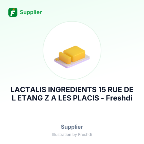 LACTALIS INGREDIENTS 15 RUE DE L ETANG Z A LES PLACIS – summary card, no photo uploaded yet