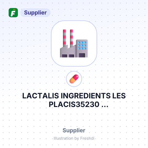 LACTALIS INGREDIENTS LES PLACIS35230 BOURGBARREFRANCECARE OF FRIESLANDCAMPINAEIN NO. – summary card, no photo uploaded yet