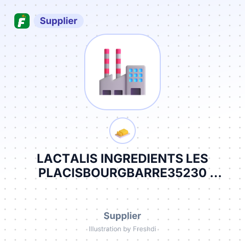 LACTALIS INGREDIENTS LES PLACISBOURGBARRE35230 FRANCEEORI FR56402737936AEO FR00000079 – summary card, no photo uploaded yet