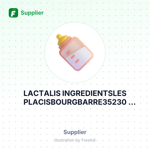 LACTALIS INGREDIENTSLES PLACISBOURGBARRE35230 FRANCE – summary card, no photo uploaded yet
