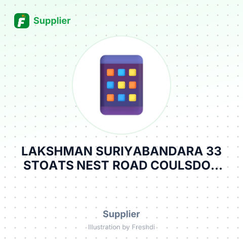 LAKSHMAN SURIYABANDARA 33 STOATS NEST ROAD COULSDON UNITED KINGDOM – summary card, no photo uploaded yet