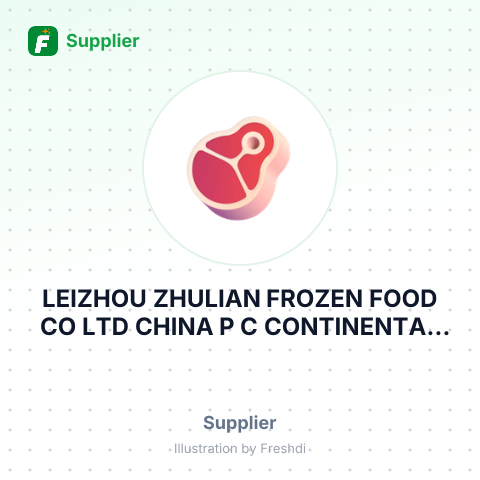 LEIZHOU ZHULIAN FROZEN FOOD CO LTD CHINA P C CONTINENTAL COMMODITIES – summary card, no photo uploaded yet