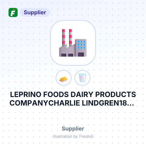 LEPRINO FOODS DAIRY PRODUCTS COMPANYCHARLIE LINDGREN1830 WEST – summary card, no photo uploaded yet