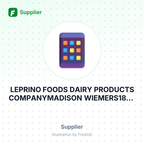 LEPRINO FOODS DAIRY PRODUCTS COMPANYMADISON WIEMERS1830 WEST – summary card, no photo uploaded yet