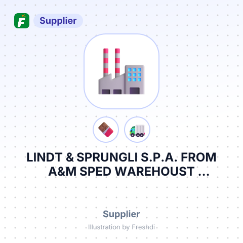 LINDT & SPRUNGLI S.P.A. FROM A&M SPED WAREHOUST ЛОГИСТИЧЕСКИЙ СКЛАД MAGAZYN PRZELADUNKOWY A&M SPED – summary card, no photo uploaded yet