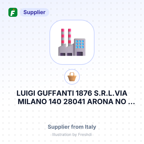 LUIGI GUFFANTI 1876 S.R.L.VIA MILANO 140 28041 ARONA NO ITALY – summary card, no photo uploaded yet