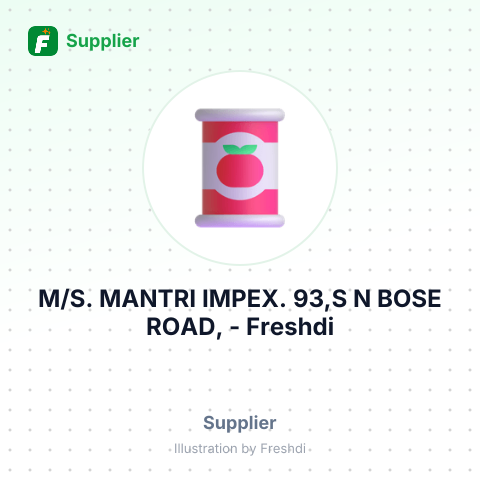 M/S. MANTRI IMPEX. 93,S N BOSE ROAD, – summary card, no photo uploaded yet