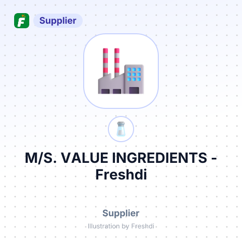 M/S. VALUE INGREDIENTS – summary card, no photo uploaded yet